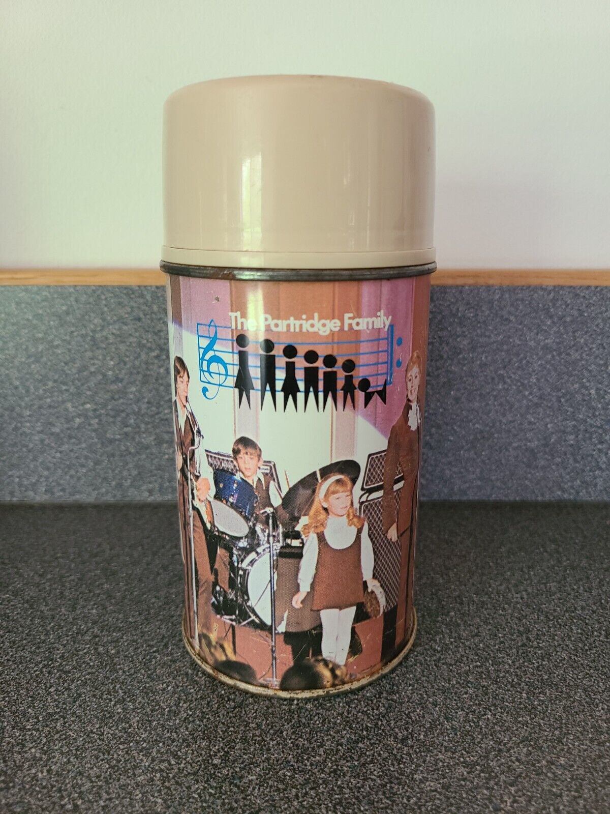 Vintage 1971 The Partridge Family TV Series Metal Lunch Box Thermos ONLY