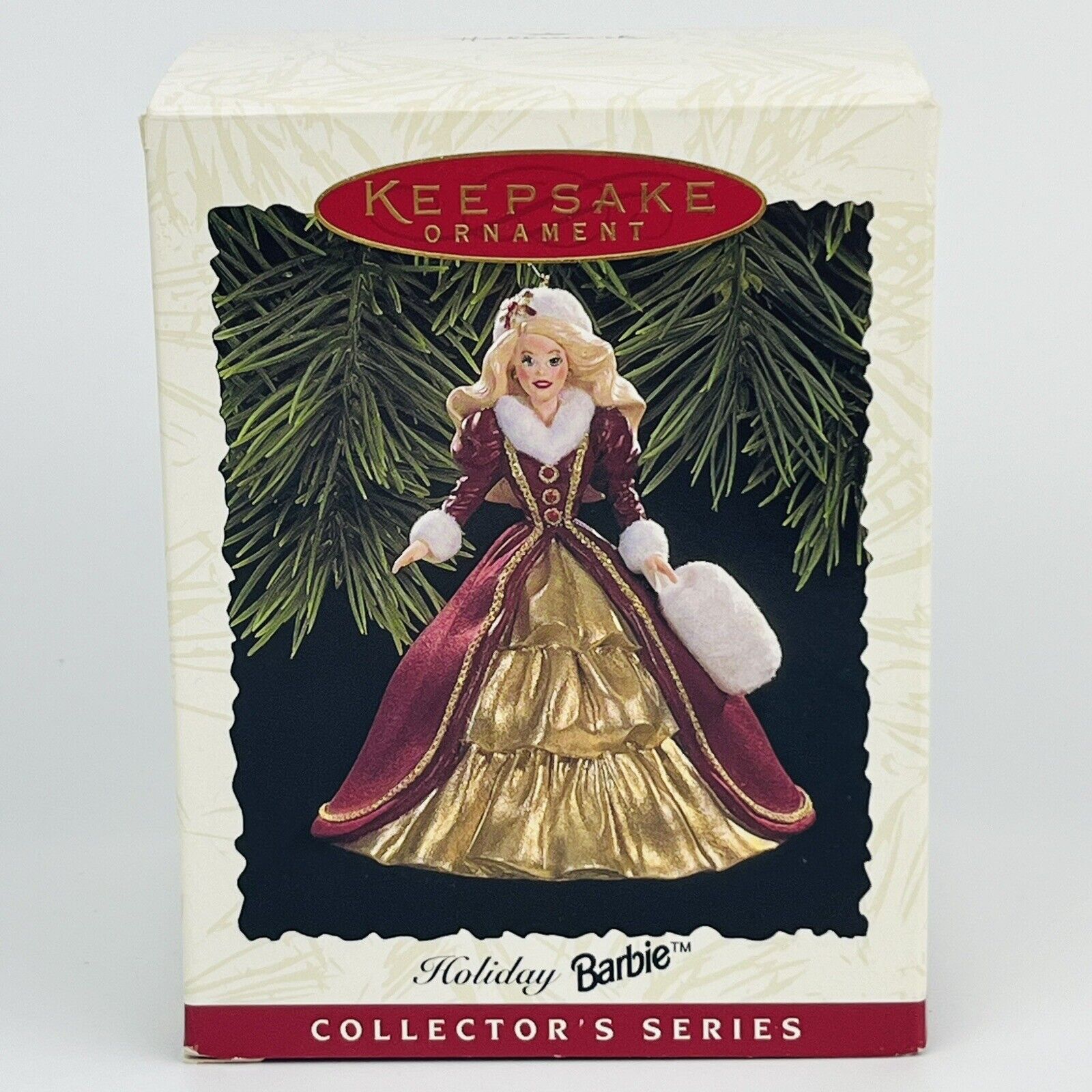 Hallmark Keepsake Ornament 1996 Holiday Barbie Vintage New In Box Mint Condition