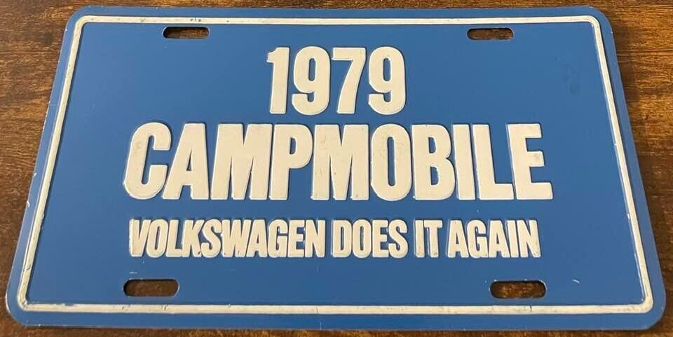 1979 Volkswagen Campmobile Booster License Plate VW Does It Again Van