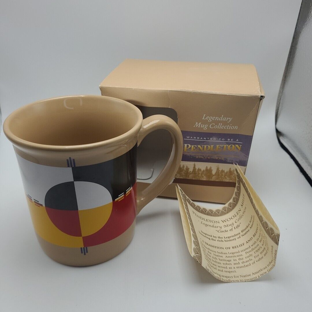 Pendleton Legendary 18oz Ceramic Coffee Mug Elders Tribe Blanket Circle of Life