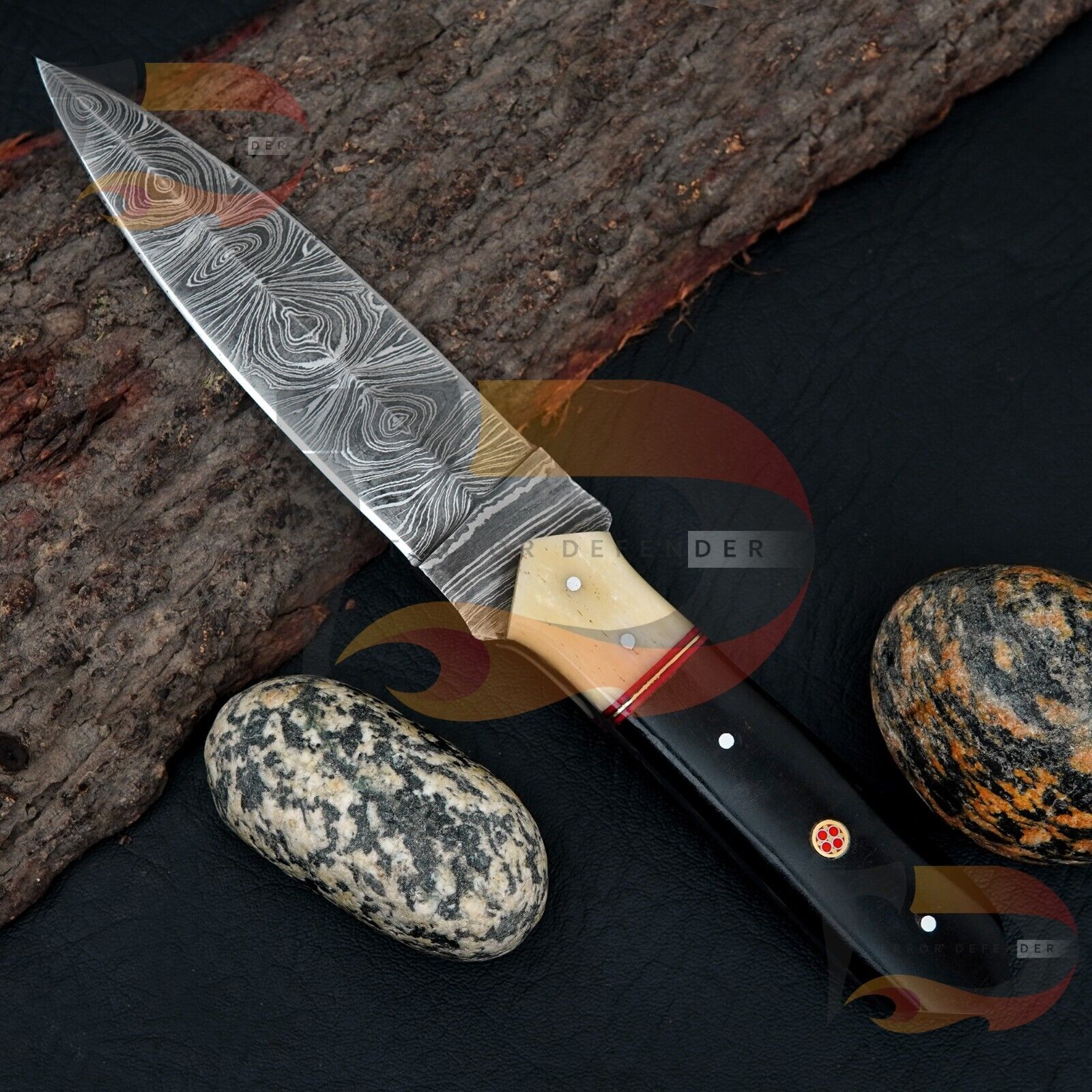Custom Handmade Damascus Steel Hunting  Collector  Skinner Knife with Sheath