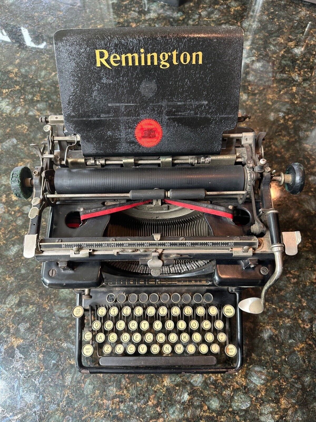 Vintage 1920's Black Remington Standard Typewriter No. 12 *Good Condition* Works