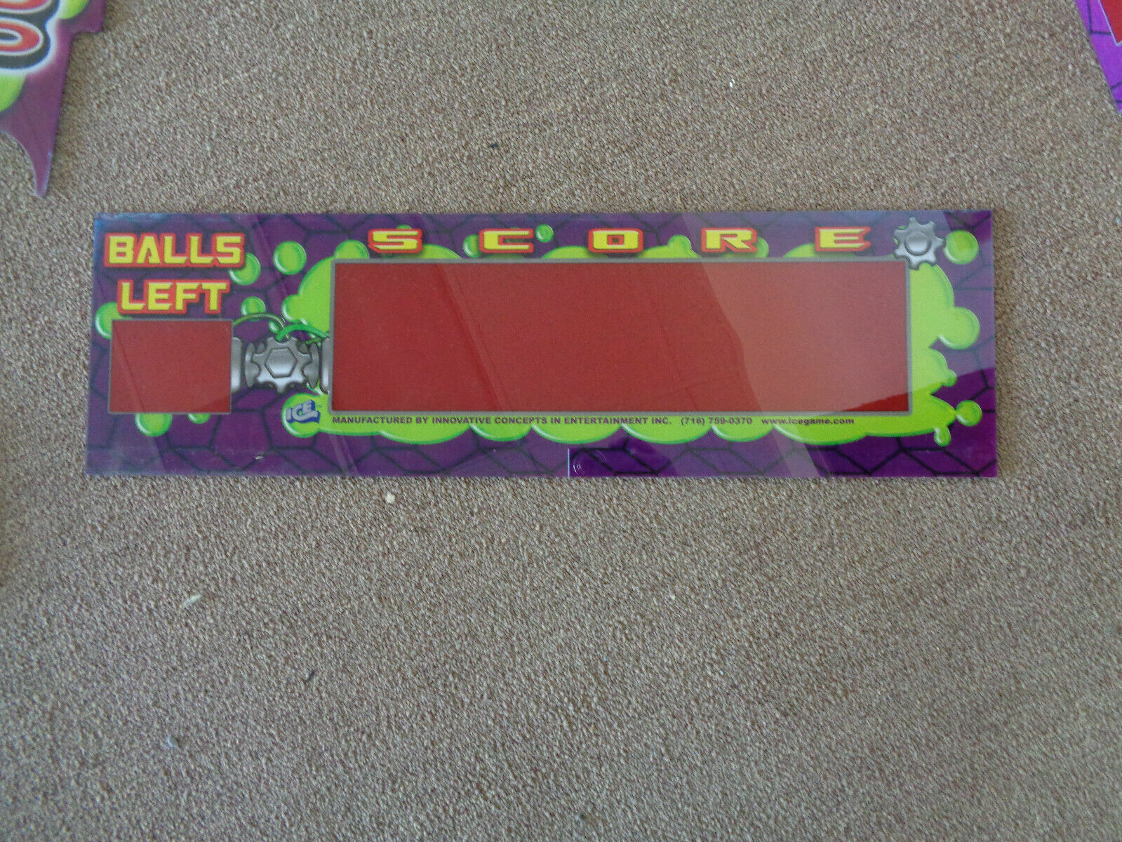 DUNK N ALIEN  scoring display plexi plastic marquee ARCADE GAME PART OF64