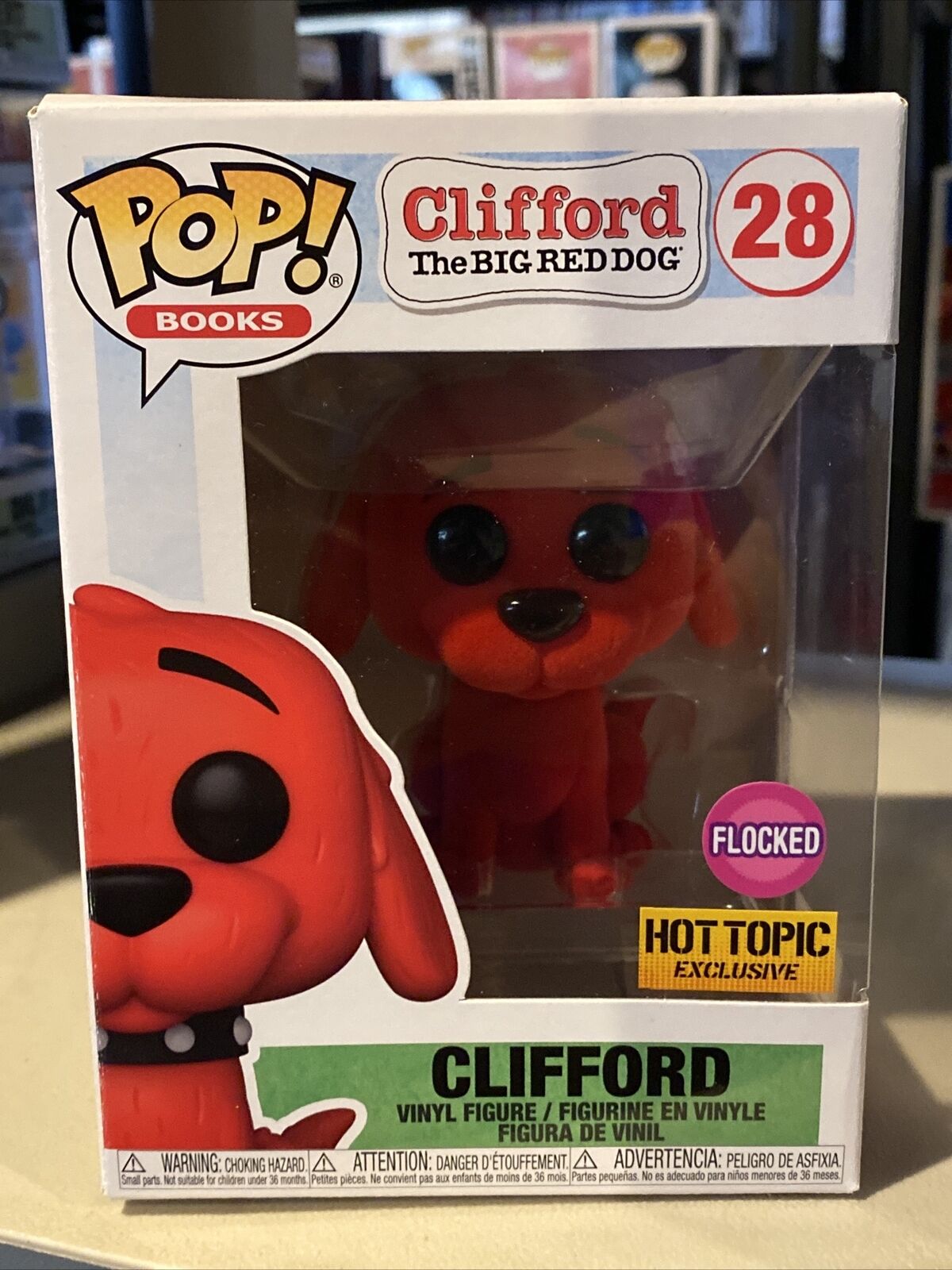 Funko Pop Books: Clifford The Big Red Dog #28 Hot Topic Flocked APRIL