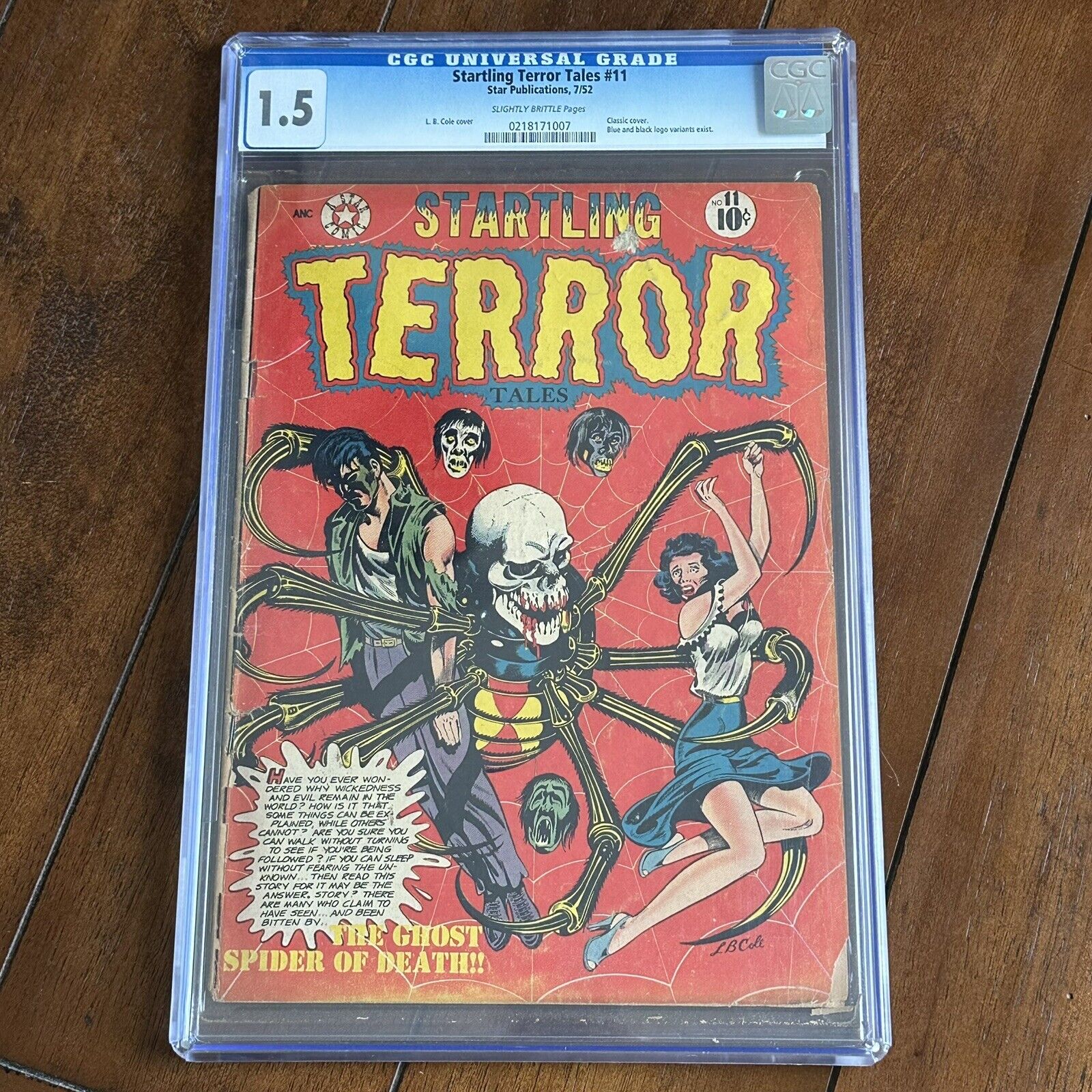 Startling Terror Tales #11 (1952) - L.B. Cole Pre-Code Horror PCH - CGC 1.5