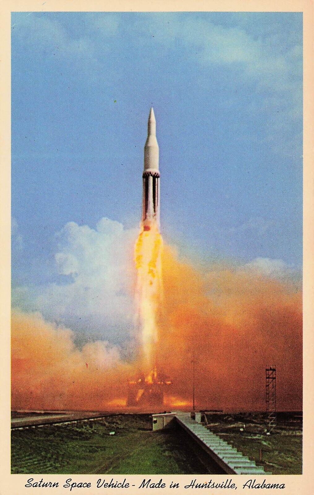 NASA Cape Canaveral FL Florida Saturn Rocket Launch 1961 Vtg Postcard D55