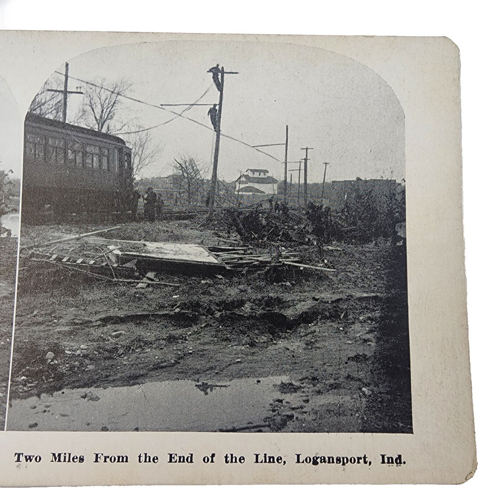 Great Flood of 1913, Logansport Indiana, Lineman Working to restore power