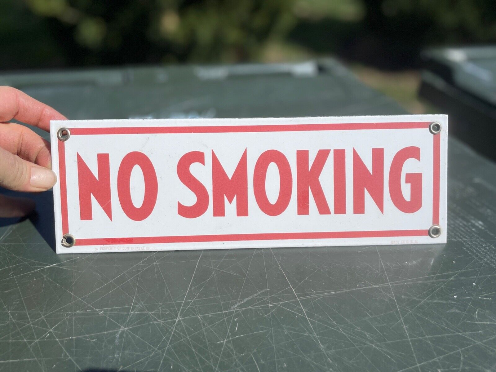 CONOCO NO SMOKING PORCELAIN ADVERTISING SIGN GAS STATION SERVICE AUTOMOBILIA