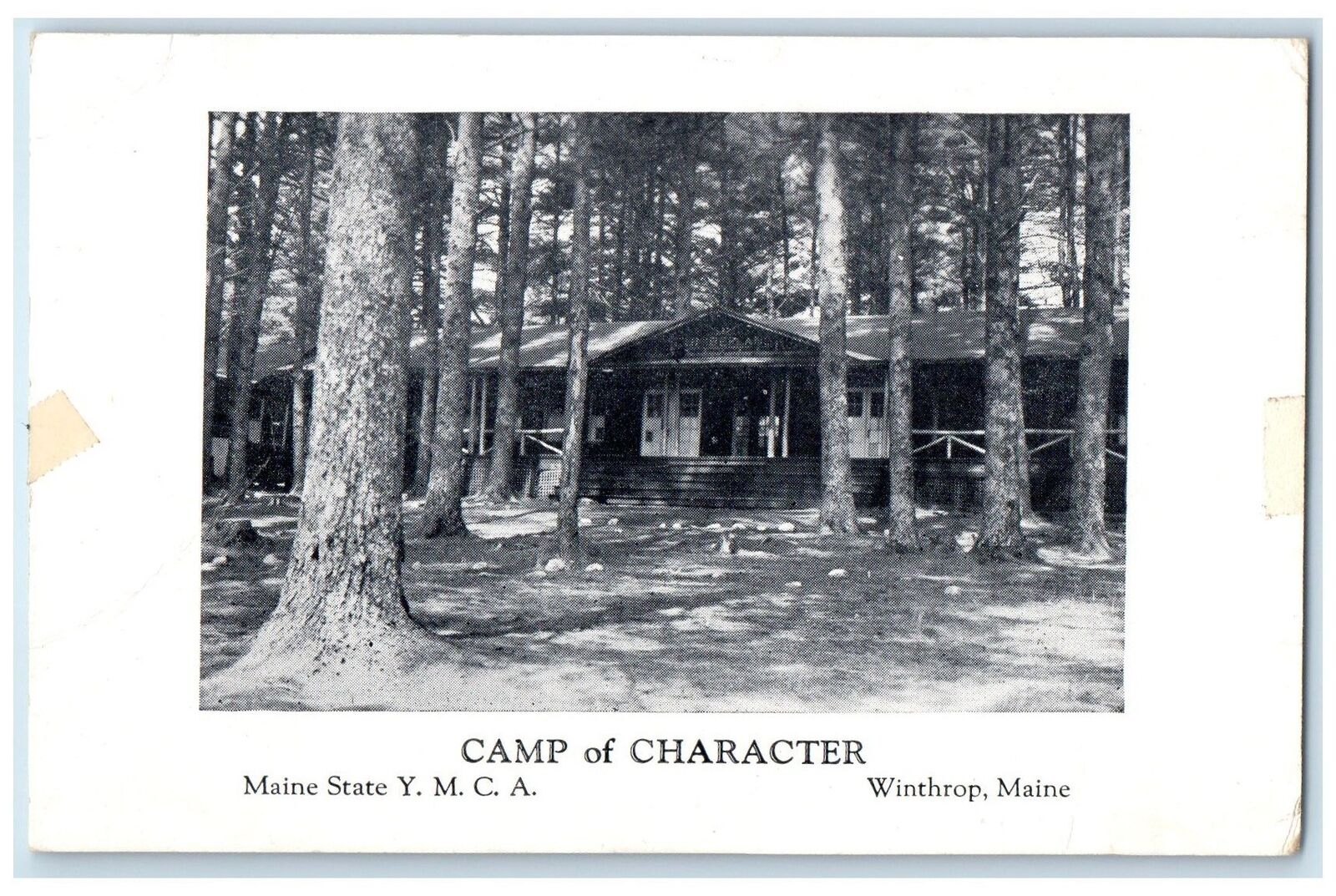 c1920\'s Camp Of Character Maine State YMCA Cabin Tree Winthrop Maine ME Postcard
