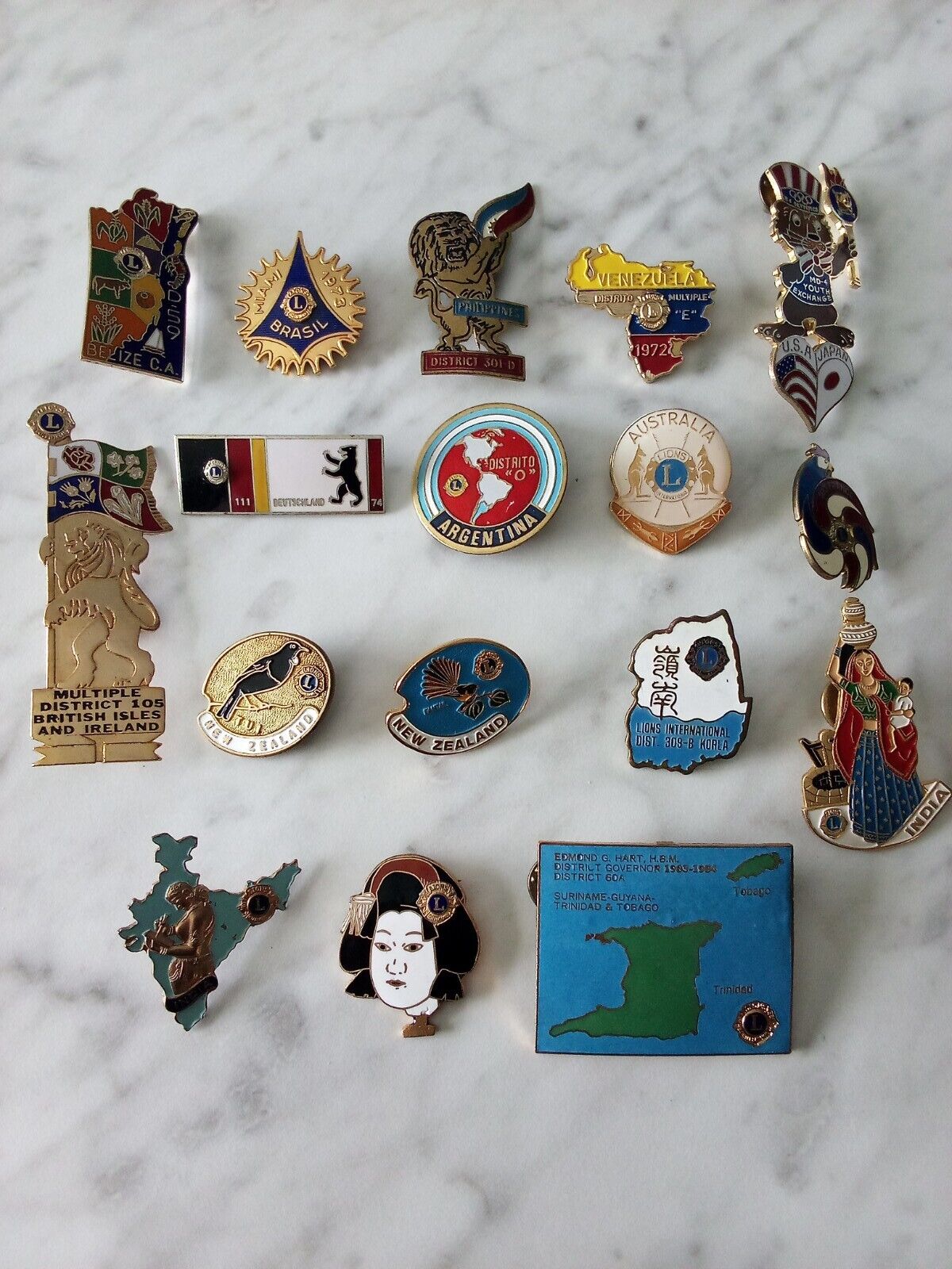 VINTAGE Lions Club Pins 70's & 80's  From Around The World Lot (Read Descript)