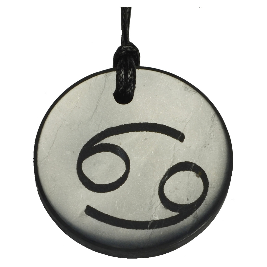 Shungite Emf Protection Necklace EMF Jewelry Pendant Zodiac Cancer Symbol