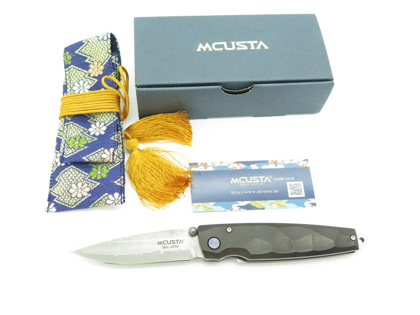 Mcusta Seki Japan Tsuchi MC-77DI Ironwood Damascus Folding Pocket Knife No Clip