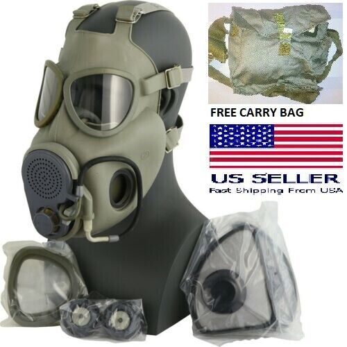 Size 3 Large XL Full Face M10M w Drinking Tube Military NBC Gas Mask  +Bag 