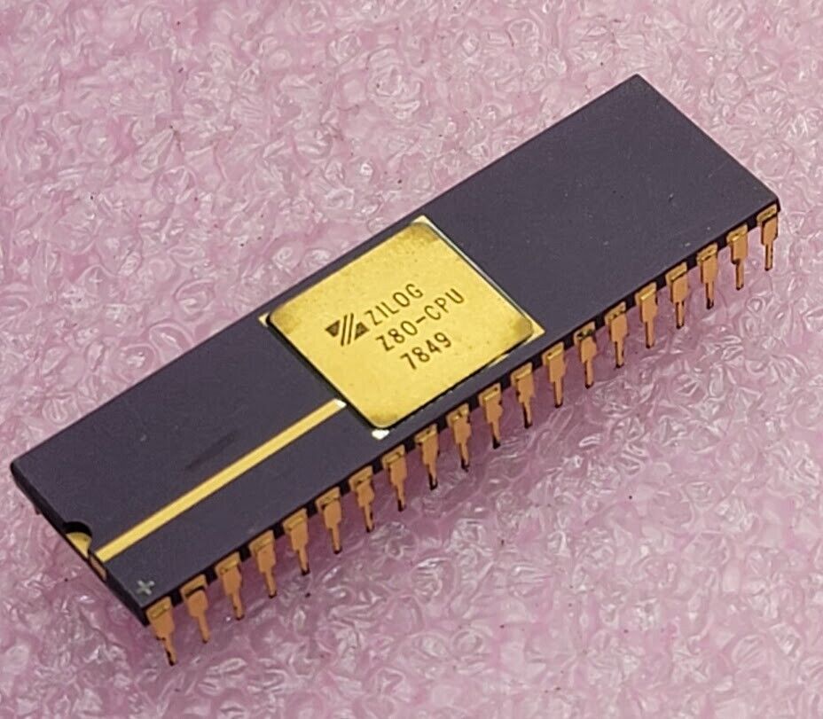 ZILOG - Z80CPU - CDIP 8-BIT CPU, Gold Top & Leads, 40 Pin CDIP, Rare Vintage New