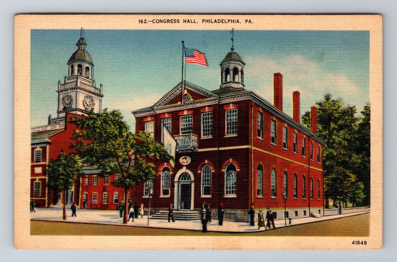 Philadelphia PA-Pennsylvania, Congress Hall, Antique, Vintage Souvenir Postcard