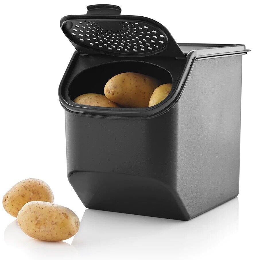 NEW TUPPERWARE Potato Smart Container Produce Keeper Black 5.5L - 