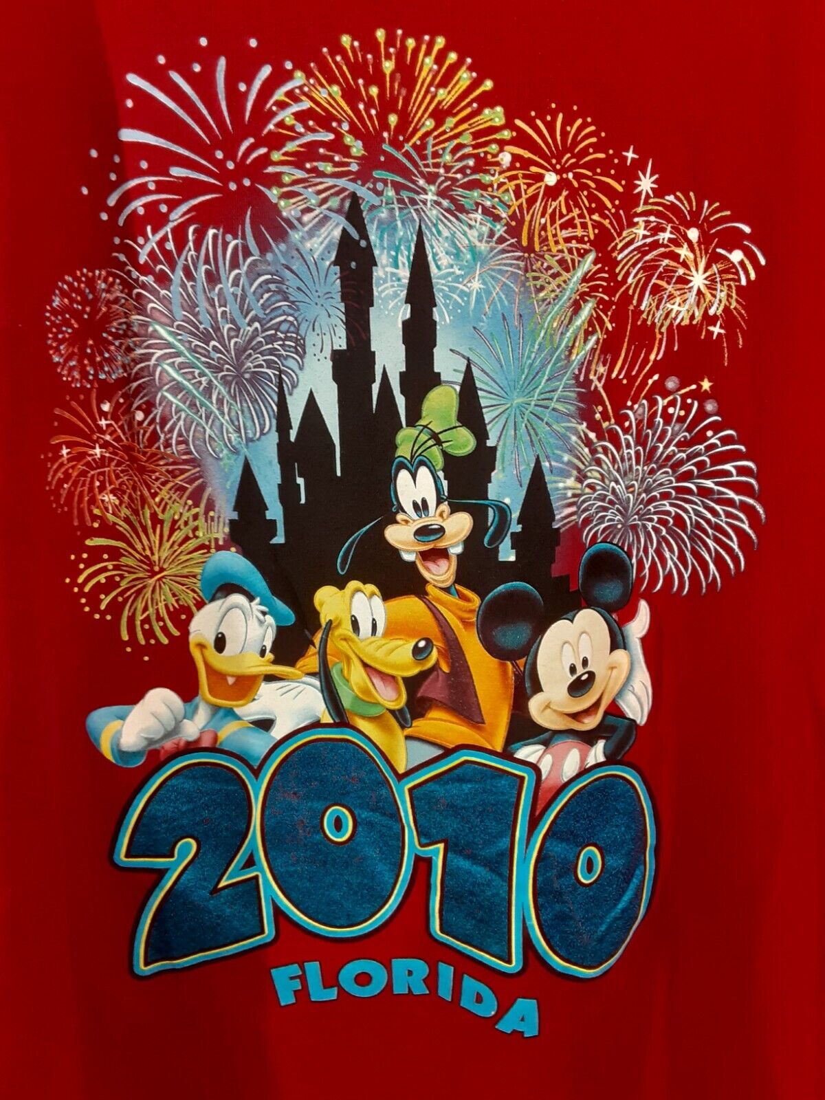 Disney\'s 2010 Florida T-Shirt Adult Size 3X Red