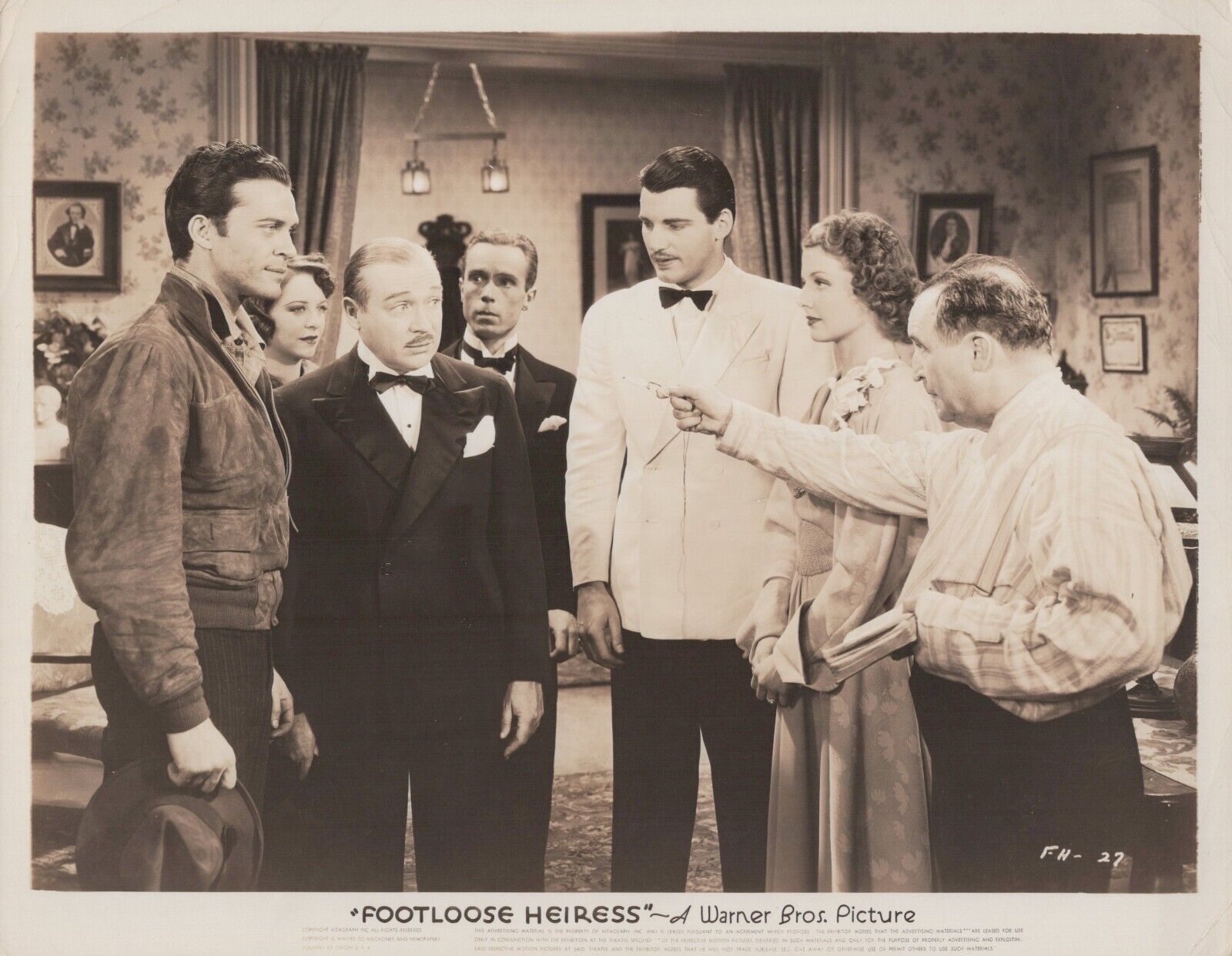 Ann Sheridan + William Hopper in The Footloose Heiress (1937) WB Photo K 135