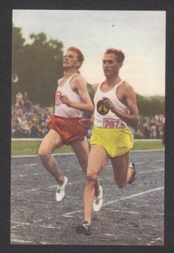 Track and Field Hans Harting Wim Slijkhuis 1954 Sports Card from the Netherlands