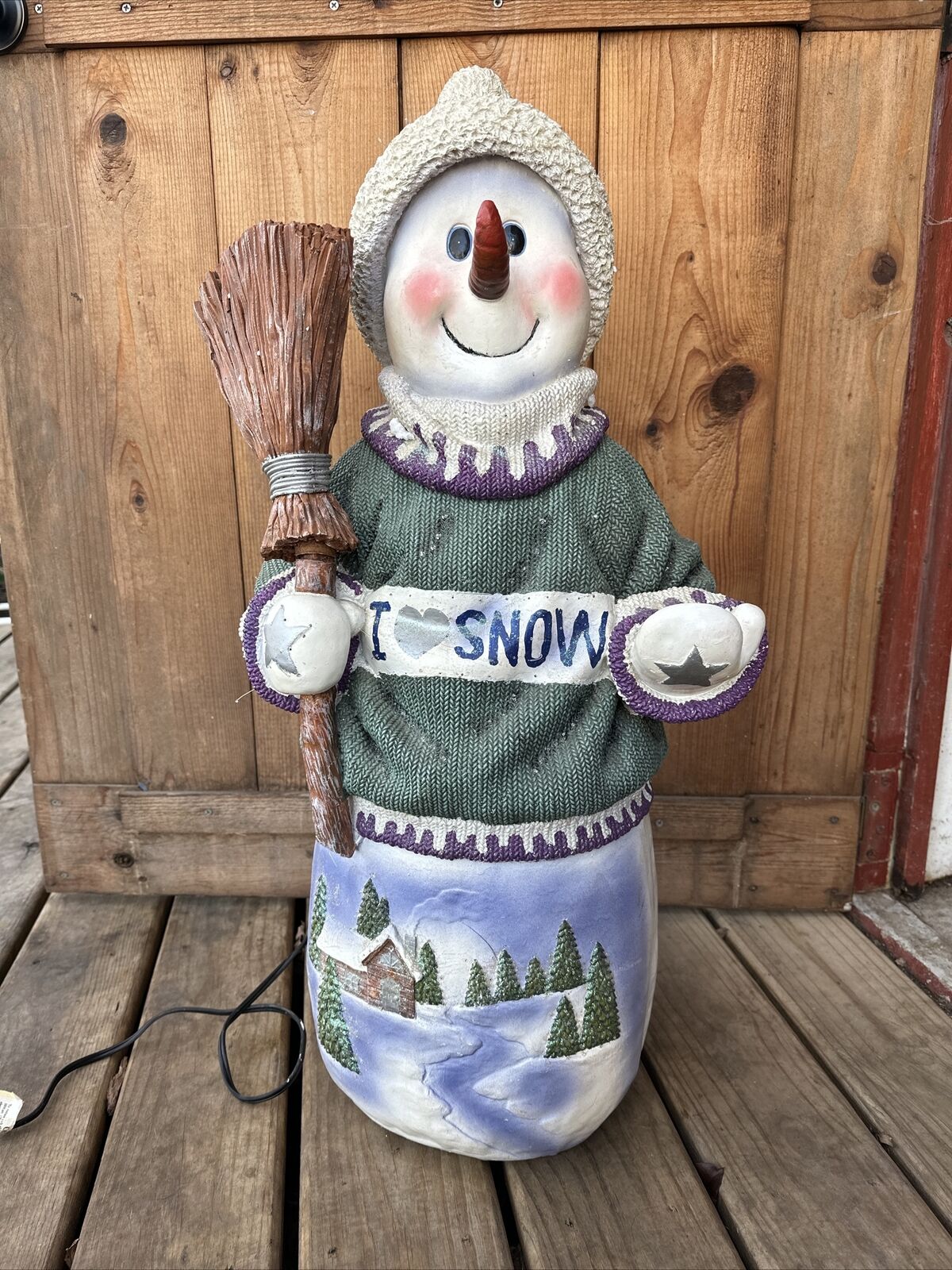 enchanted forest fiber optic resin snowman 32” needs bulb