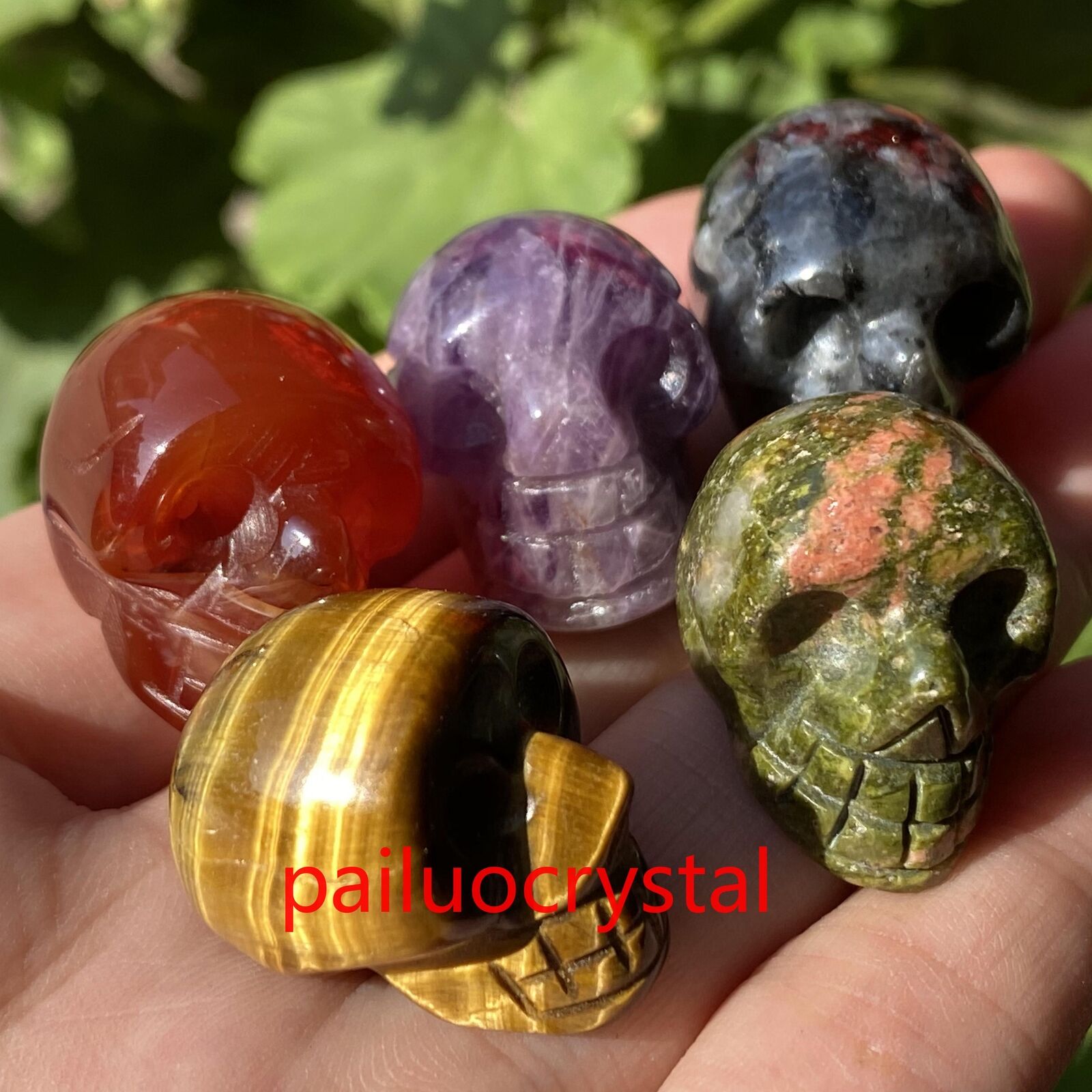 5pcs Wholesale Natural Mixed Skull Quartz Crystal Skull Pendant Reiki Healing 1\