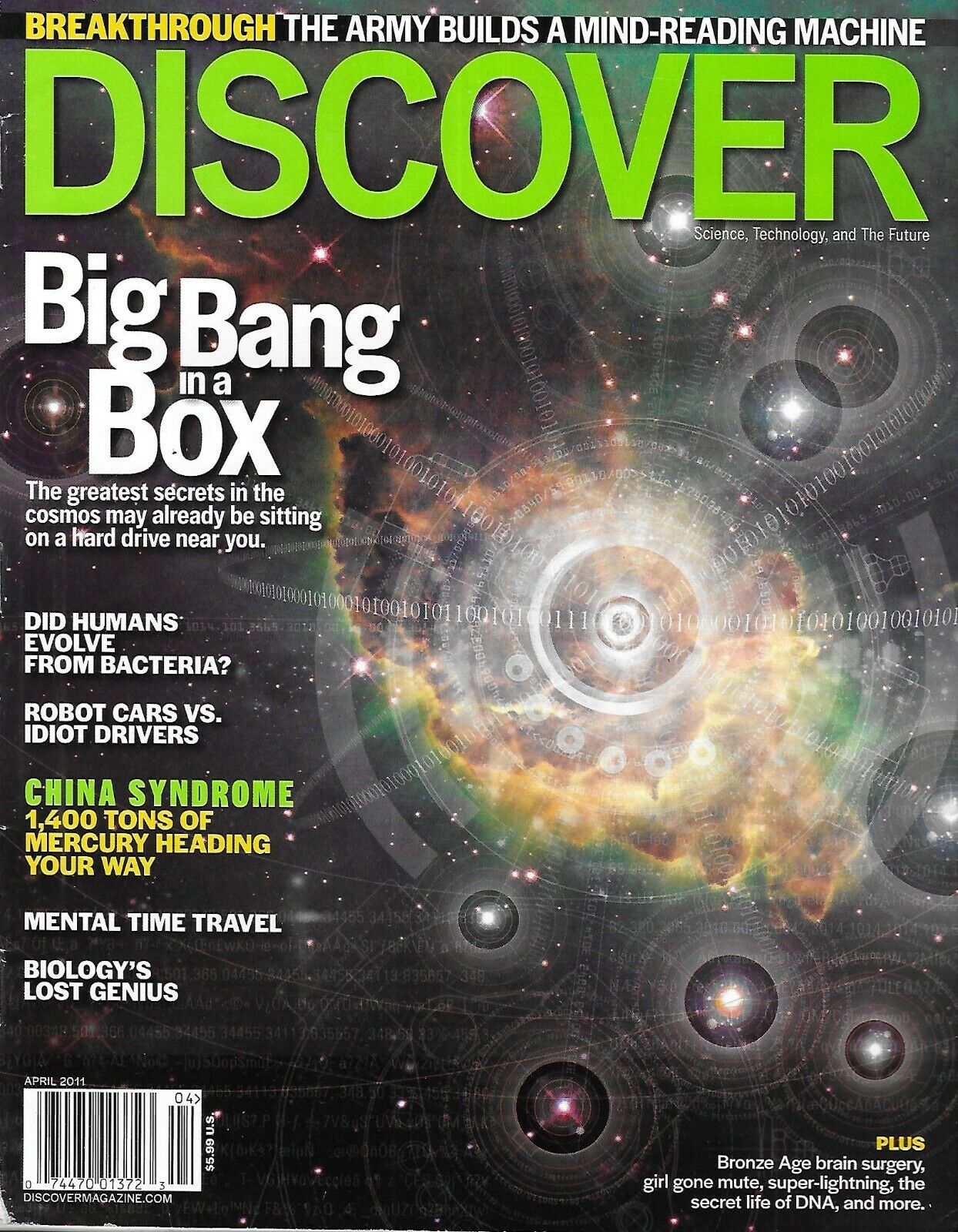 Discover Magazine Big Bang in a Box China Syndrome Humans and Bacteria 2011