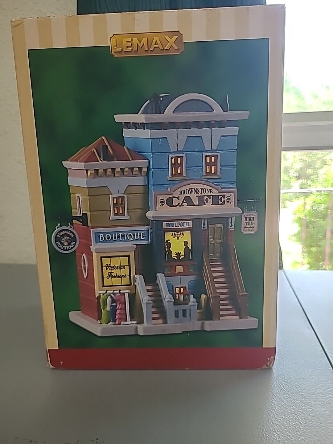 Lemax Village Brownstone Cafe, 2019, Complete, Open Box,Working, Great Condition