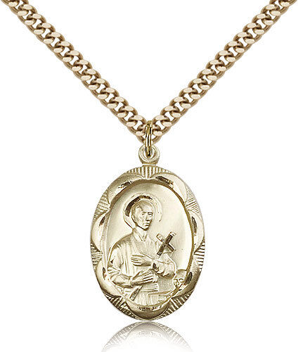 Saint Gerard Medal For Men - Gold Filled Necklace On 24 Chain - 30 Day Money...