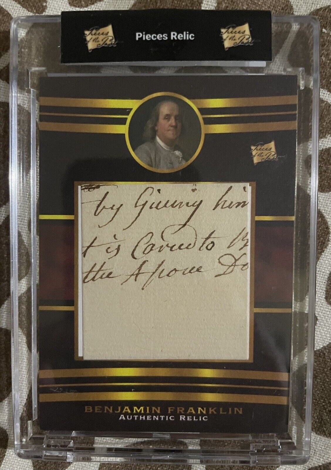 Ben Franklin Pieces of the Past 2022 Founders Edition Jumbo Handwritten Relic