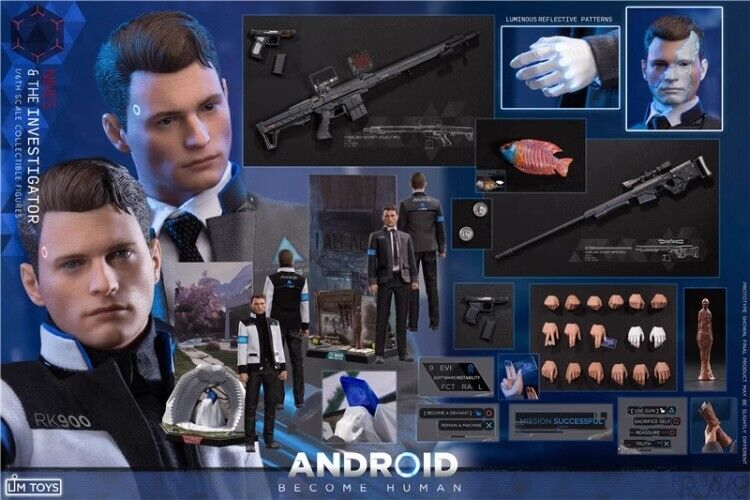 LM TOYS 1/6 Scale Detroit Become Human Connor Android 12'' Action Figure Model