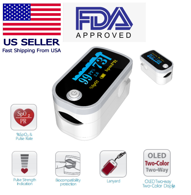 Fingertip OLED Pulse Oximeter Oxygen Saturation SpO₂ Heart Rate Monitor