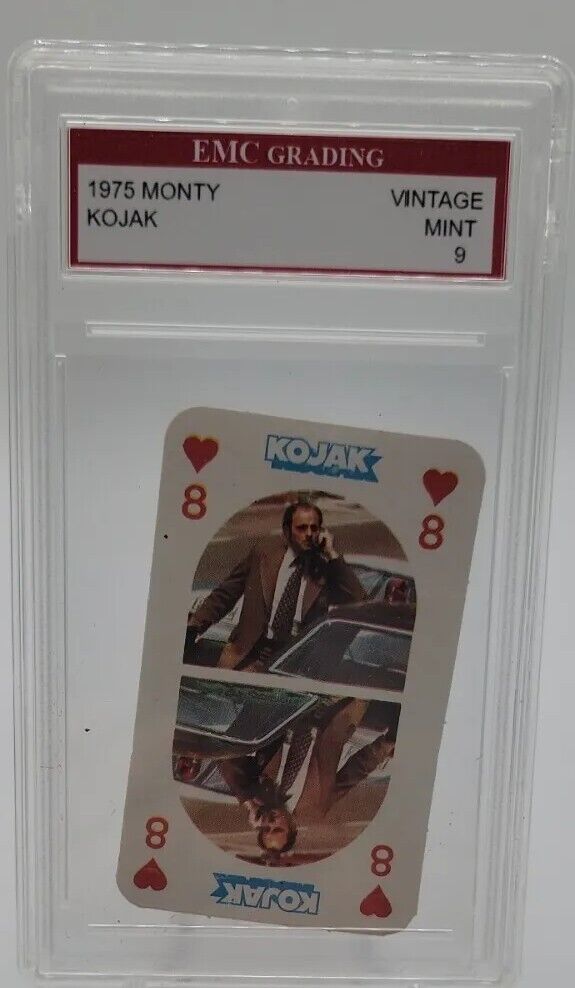 Kojack Collectable-1975 Monty Kojack Graded Trading Card- 8 Hearts EMC Grading 9