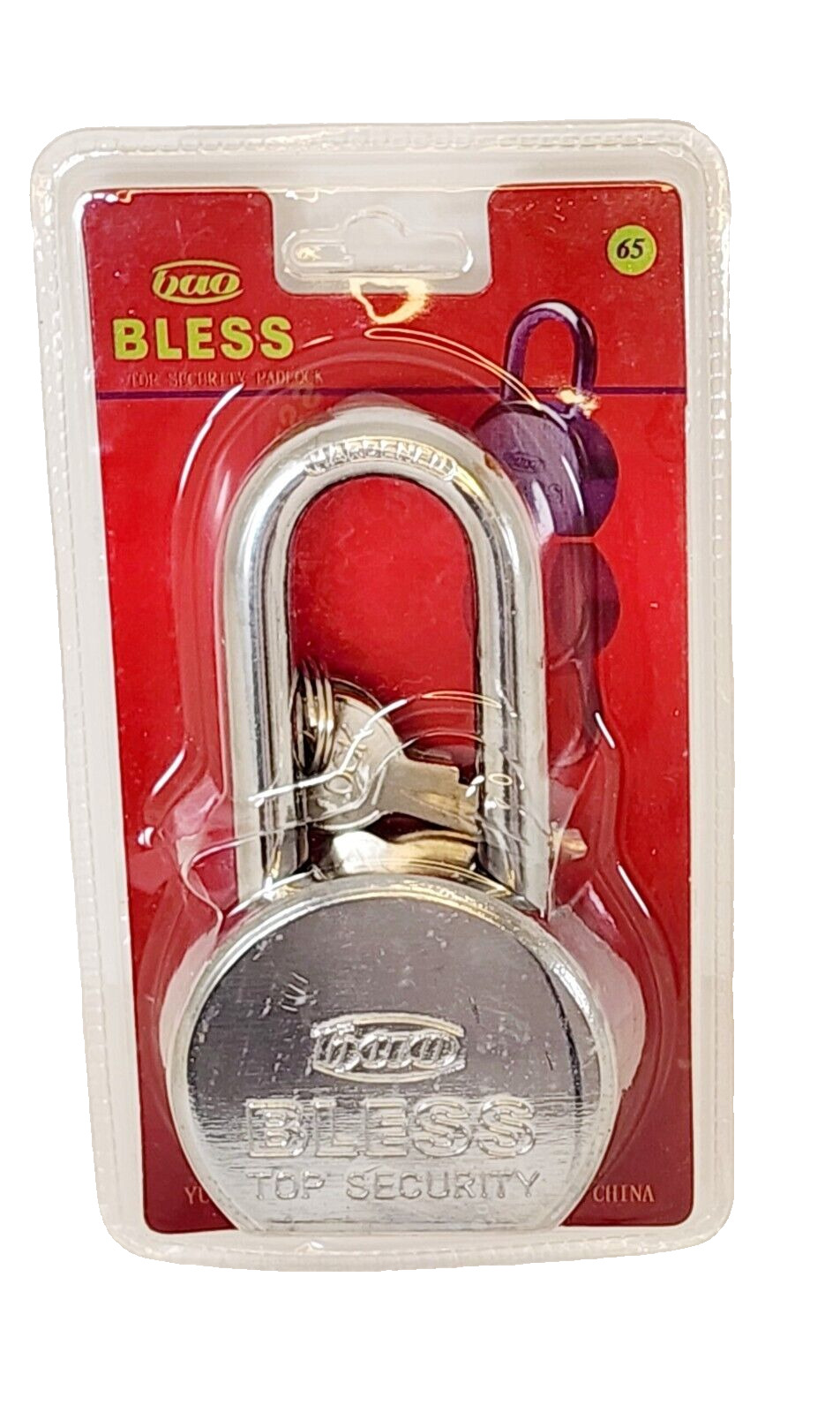 HEAVY DUTY/3 KEYS/NEW, PADLOCK BAO BLESS TOP SECURITY  FOR COMMERCIAL/INDUSTRIAL