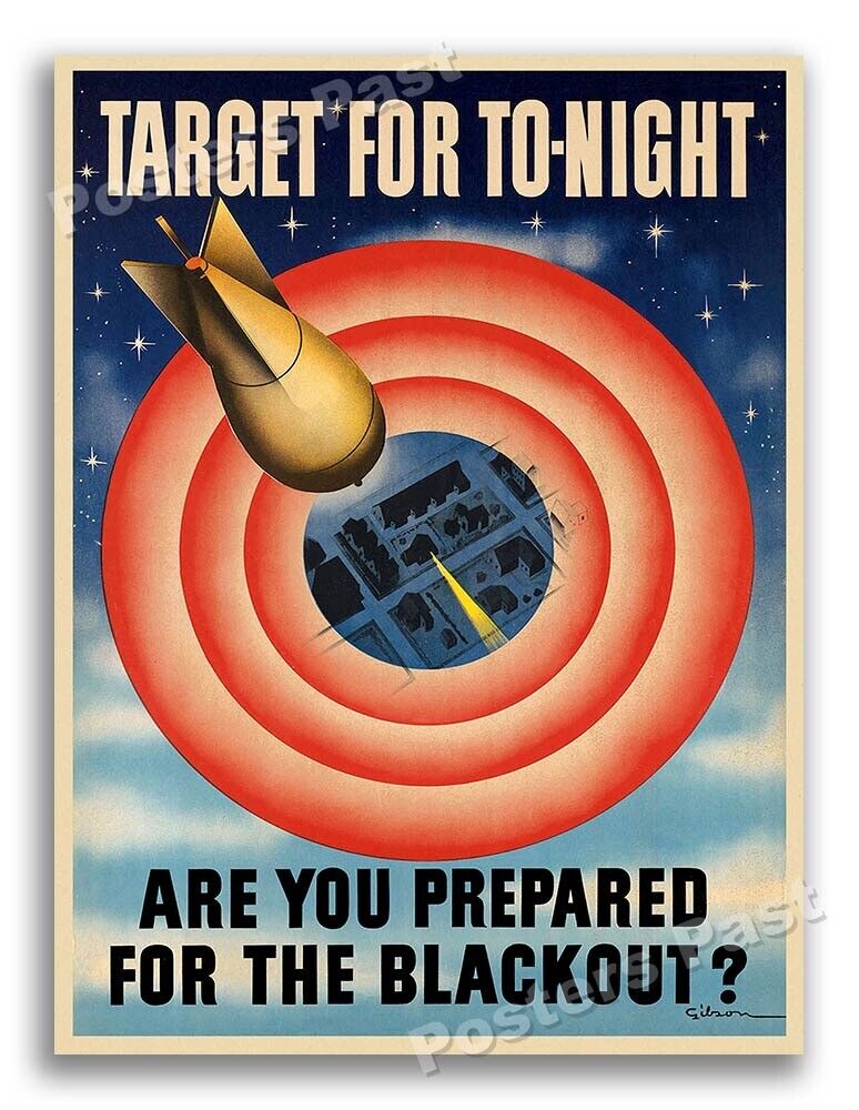 “Are You Prepared For the Blackout?” 1941 Vintage Style WW2 War Poster - 18x24