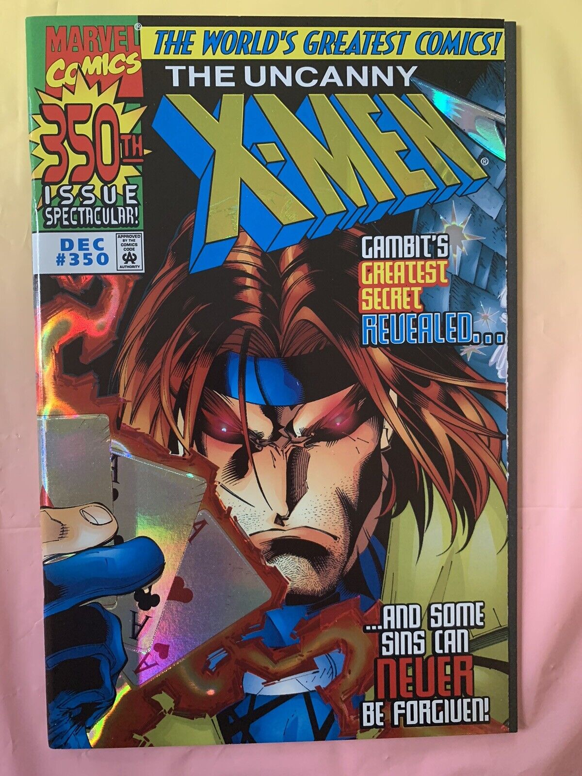 Uncanny X-men #350 Prism Foil Wraparound Cover Gambit Trial 1st Print Marvel NM