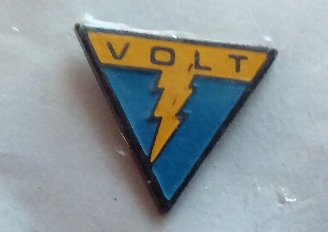 Blue and Gold VOLT Information Sciences pin badge