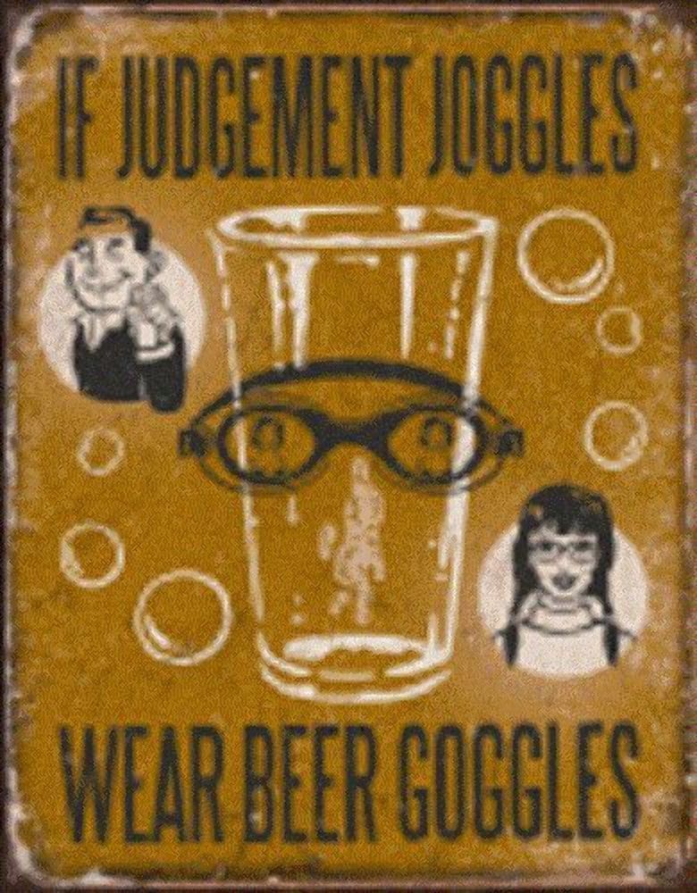 If Judgement Joggles Wear Beer Goggles Fun Tin Sign Wall Art Bar Related  #1828