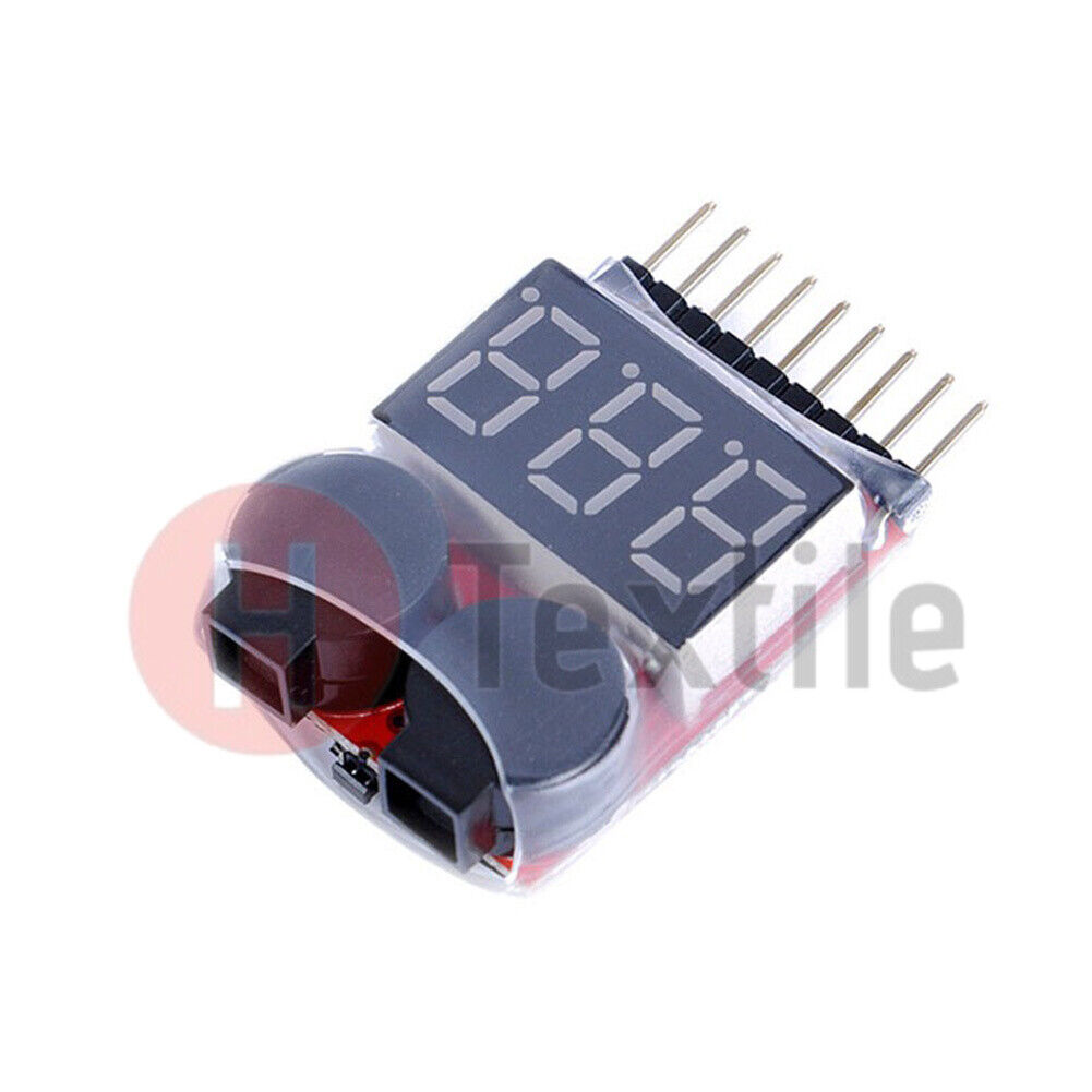 1PCS 1-8S lithium battery low voltage LED display tester buzzer alarm BB ring