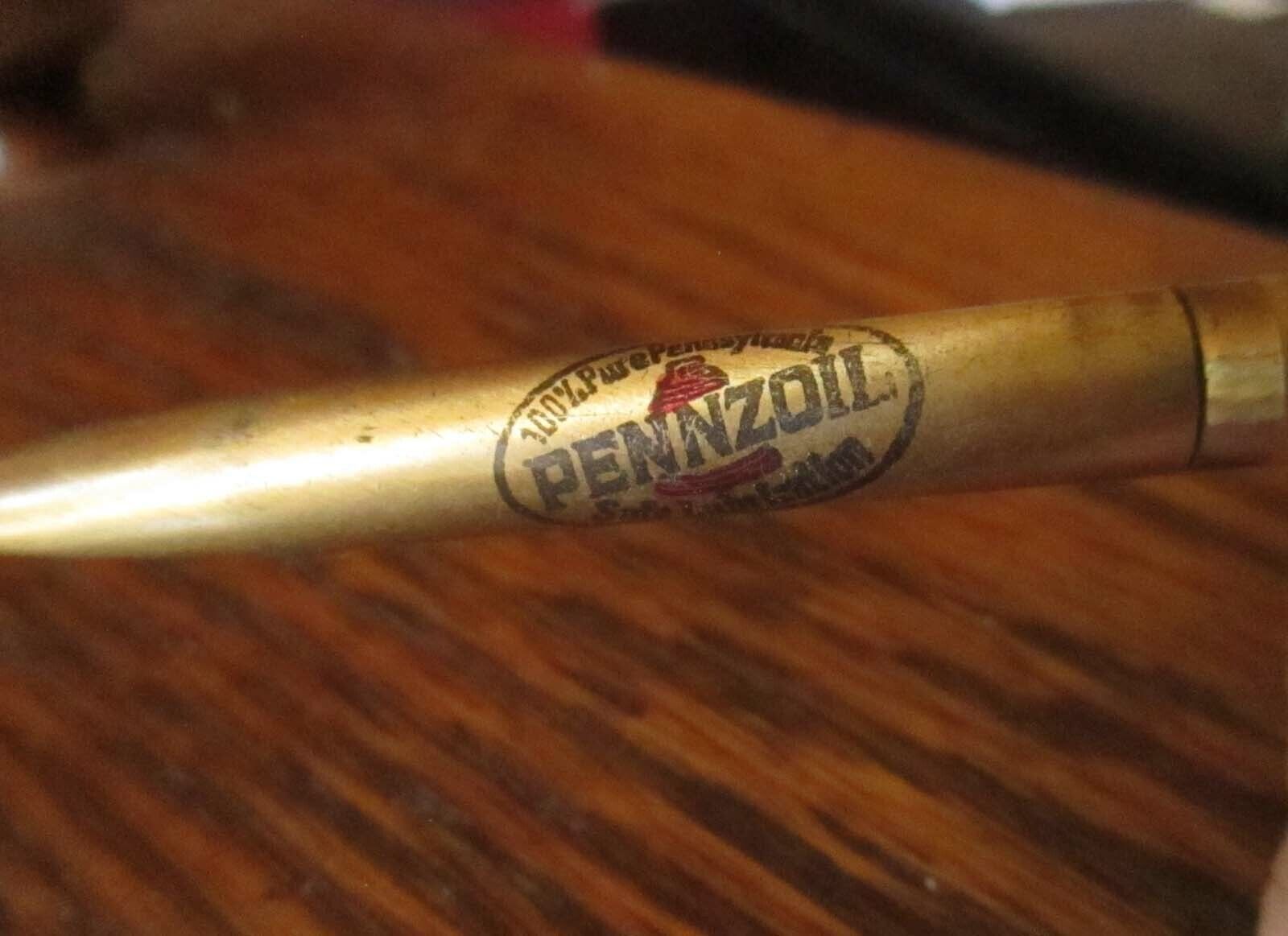 Rare Vintage Everlast Brushed mEtal Ballpoint Advertising Pennzoil denver co