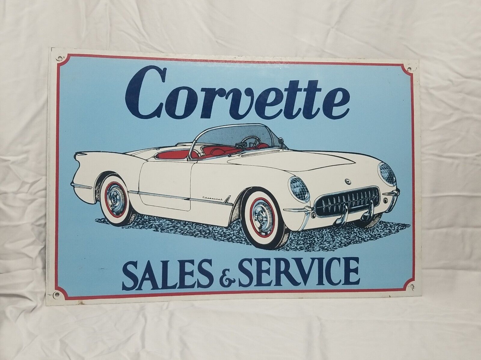 VTG Corvette Sales & Service Metal Sign