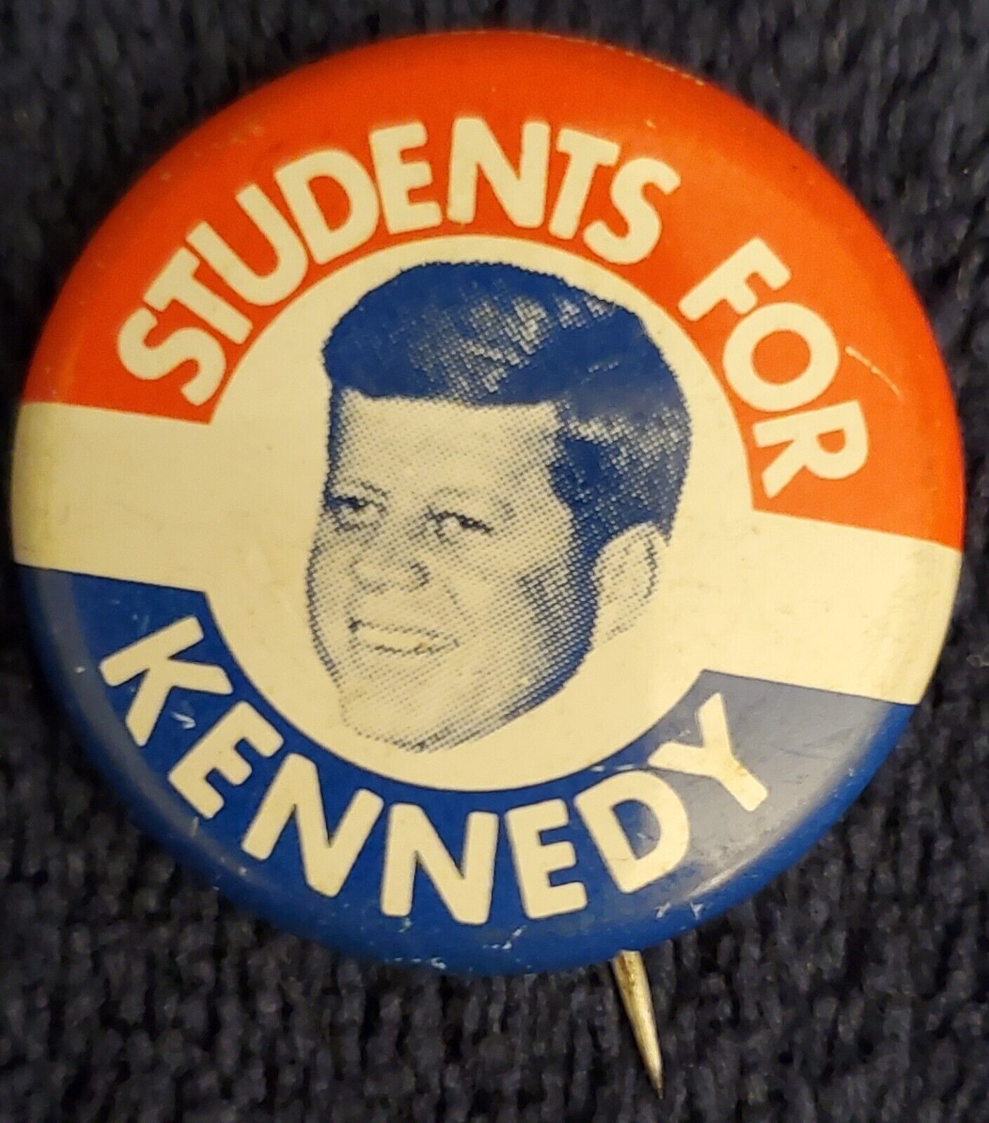 Vintage Students For Kennedy Champion Campaign Pinback Button