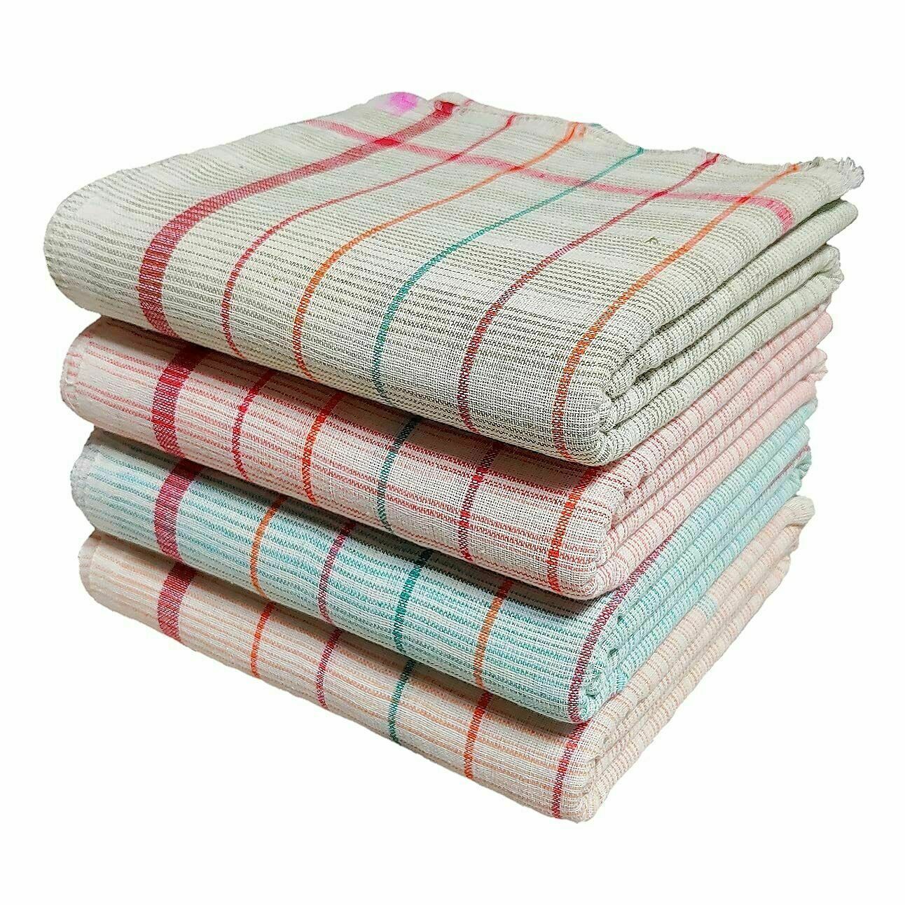Cotton Bath Towels Gamcha 31 X 65 Inch Pack of 4 US