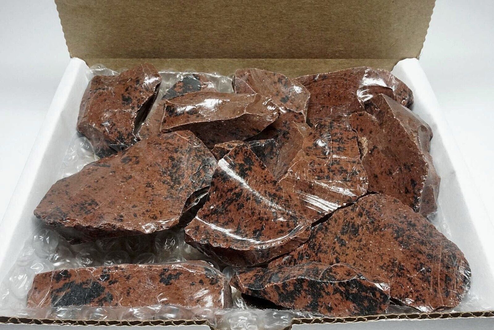Mahogany Obsidian 1 Lb Box Natural Brown Black Crystal Chunks Volcanic Glass