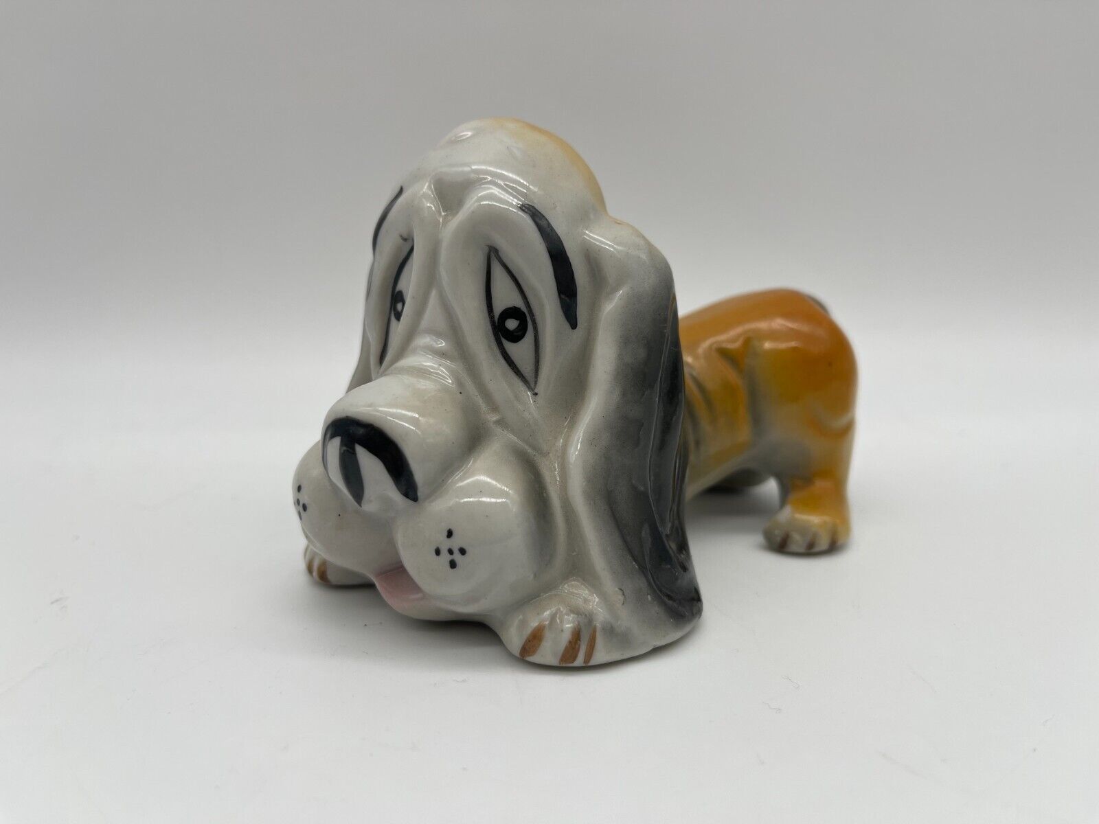Vintage Sad Face Bassett Hound Dog Ceramic Figure SAD FACE 4\