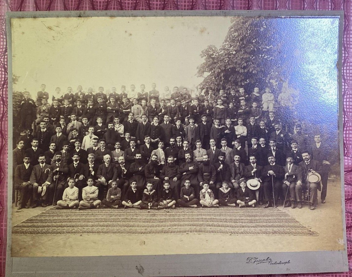 old PHOTOGRAPHE ARMENIAN TEACHERS & PRIESTS & STUDENTS School photo İstanbul ?