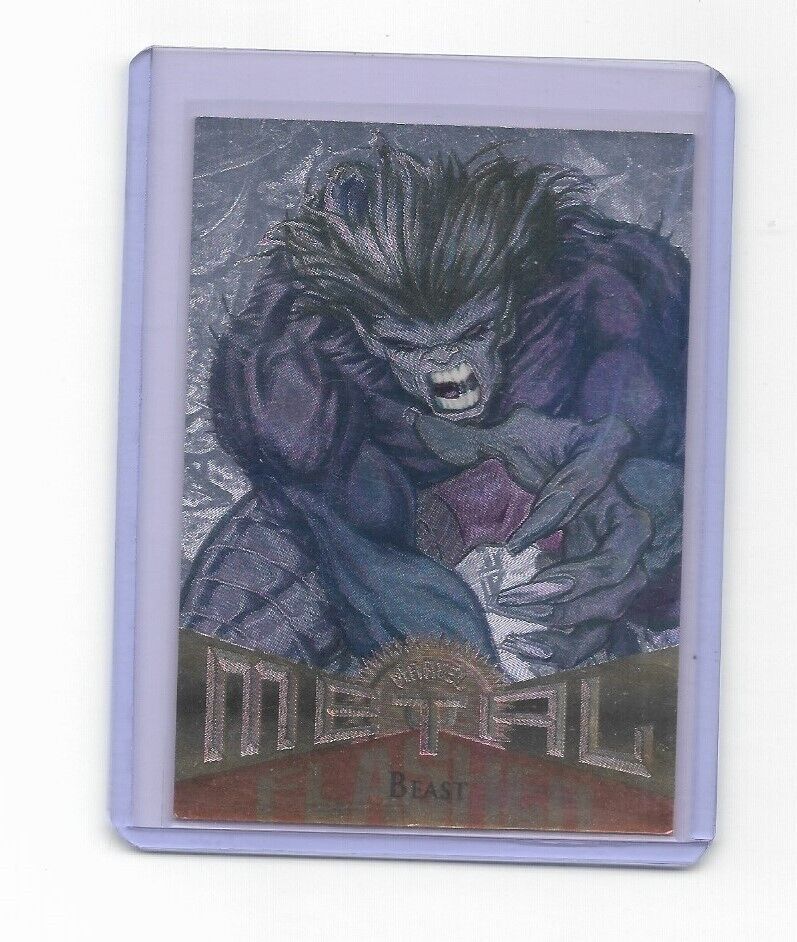 1995 Marvel Metal Silver Flasher FOIL Parallel Card BEAST #1 X-MEN