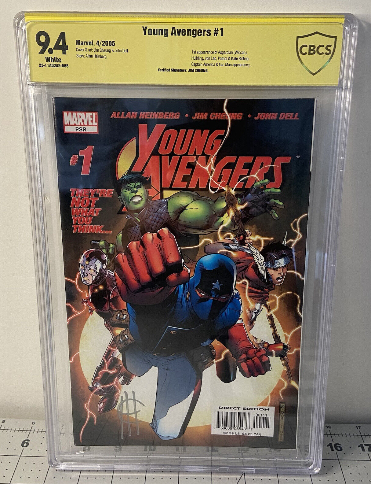 YOUNG AVENGERS #1 1ST KATE BISHOP APP HUGE KEY CBCS SS 9.4 NM JIM CHEUNG SIGNED