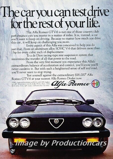 1983 Alfa Romeo GTV6 2.5 Coupe Original Advertisement Print Art Car Ad J707