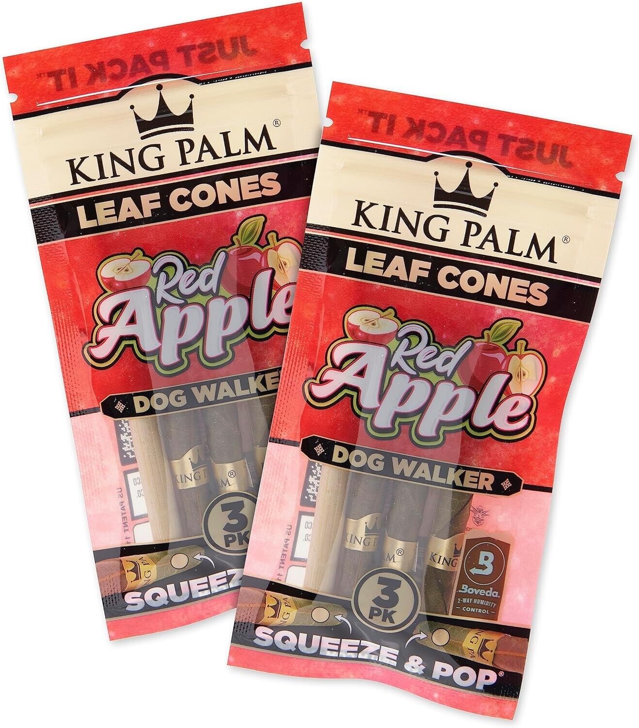 King Palm | Dog Walker | Red Apple | Palm Leaf Rolls | 2 Packs of 3 Each =6Rolls