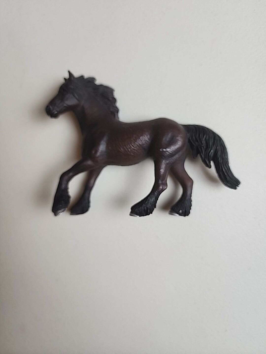 2005 Retired Schleich Friesian Mare Black & Brown Hairy Horse Figure Germany